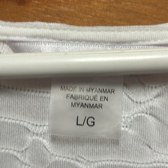 Allison Daily White textured blouse size Large - Picture 4 of 5